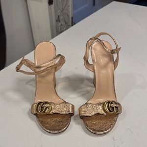 Gucci Marmont heel sandal size 37. Authentic, like new